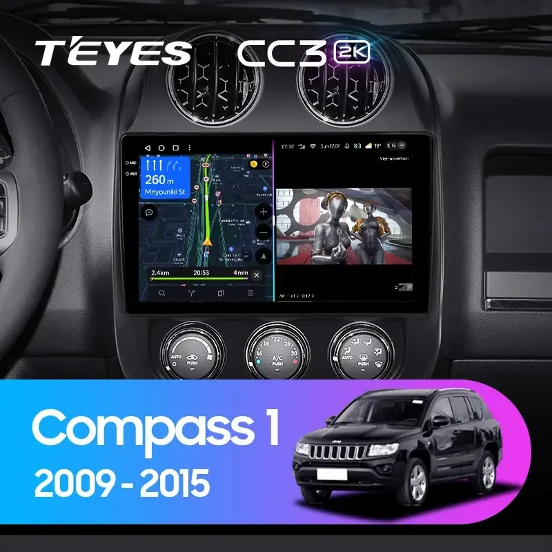 Комплект магнитолы TEYES CC3 2K 10.36" для Jeep Compass I рестайлинг 2010-2016