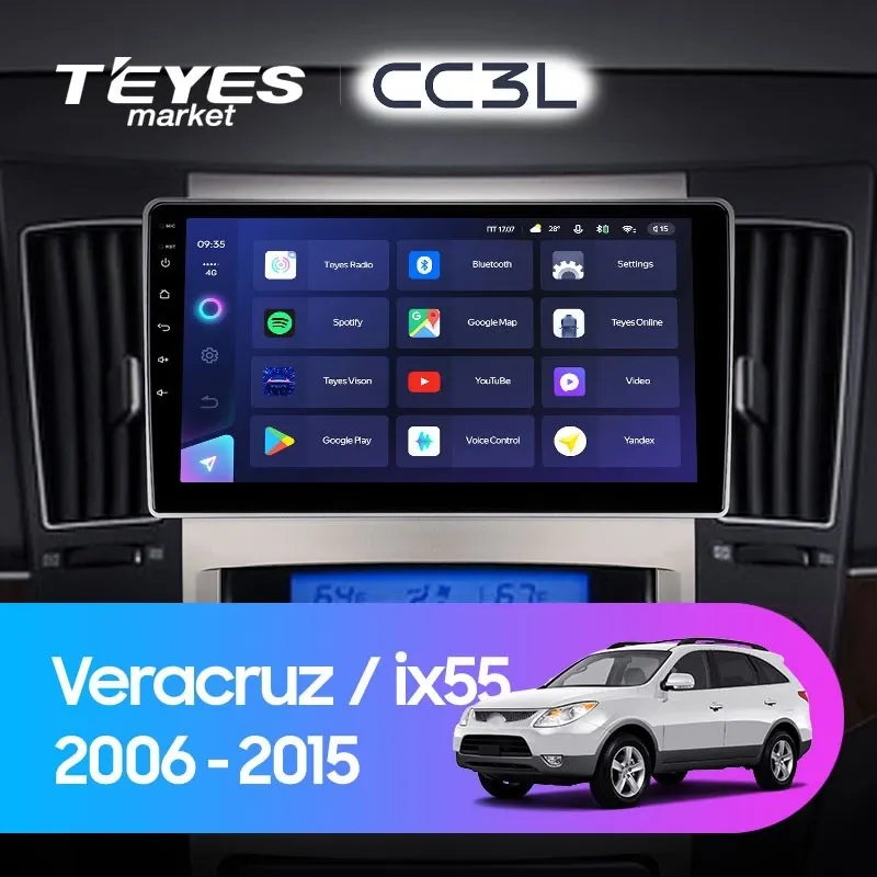 Комплект магнитолы TEYES CC3L 9.0" для Hyundai Veracruz