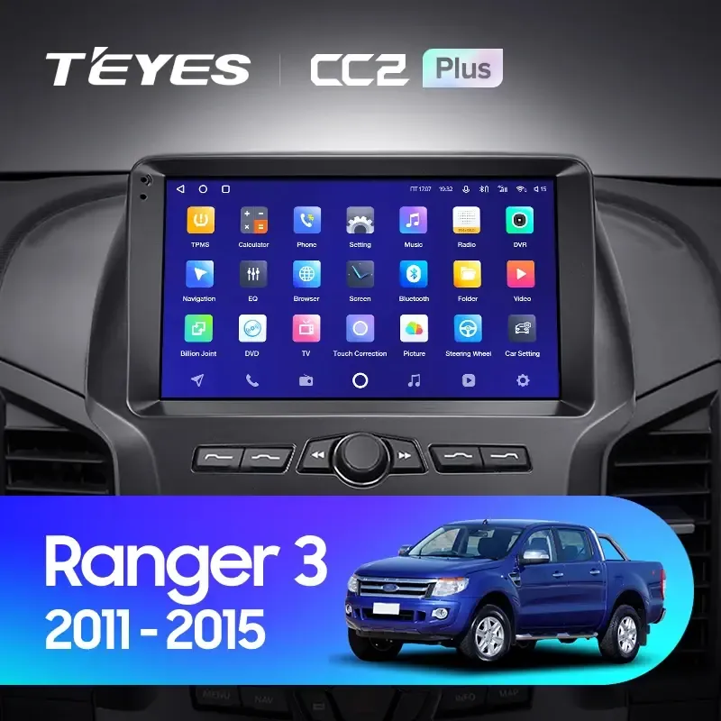 Комплект магнитолы TEYES CC2 Plus 9.0" для Ford Ranger T6 2011-2015