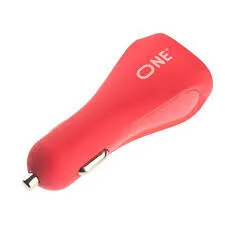 Автомобильное зарядное устройство ONE кораллового цвета - фото