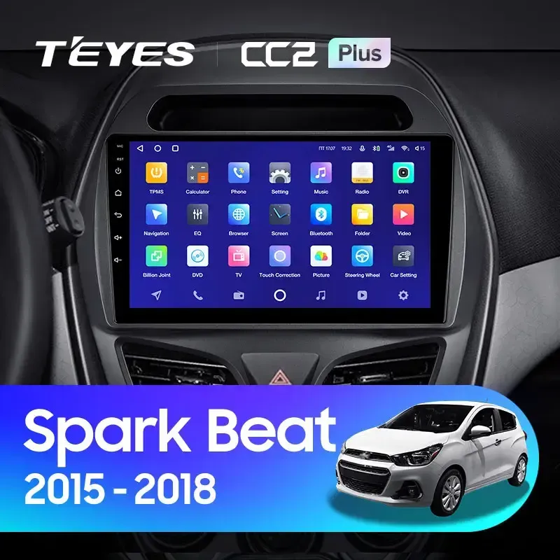 Комплект магнитолы TEYES CC2 Plus 9.0" для Chevrolet Spark M400 2015-2023