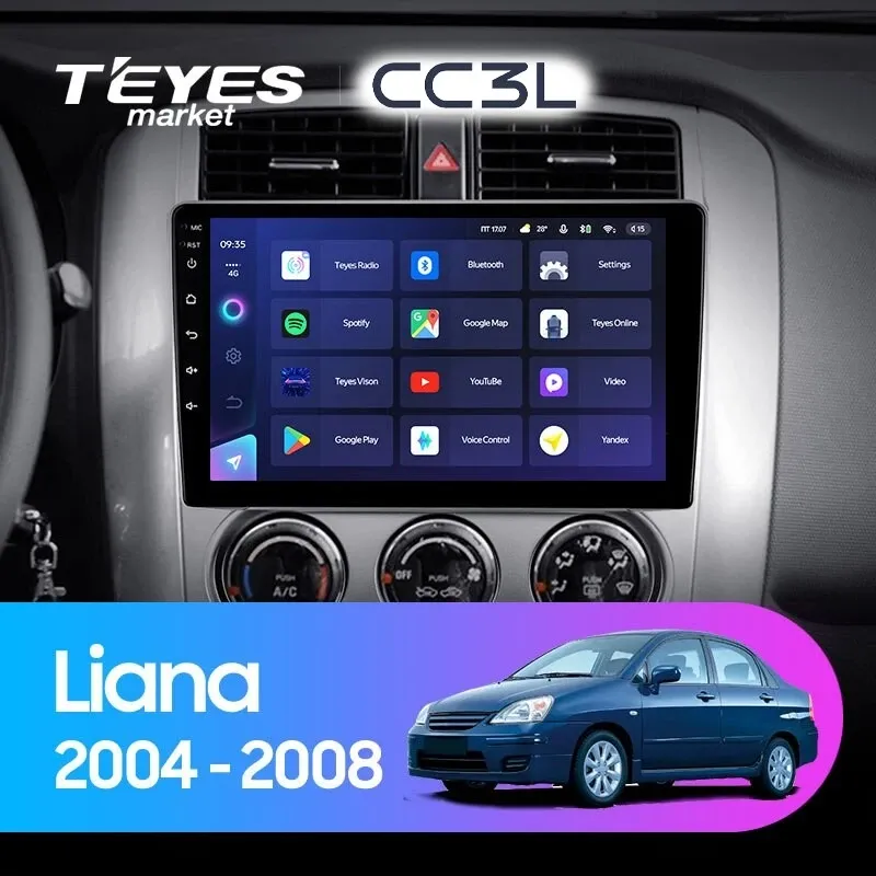 Комплект магнитолы TEYES CC3L 9.0" для Suzuki Liana