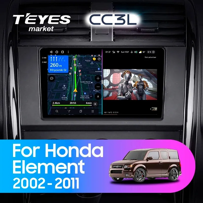 Комплект магнитолы TEYES CC3L 9.0" для Honda Element