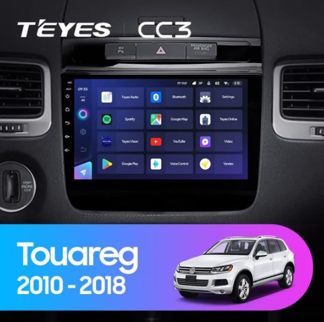ШГУ Teyes CC3 2K 4/32 GB Volkswagen Touareg FL NF 2010-2018 9" - фото