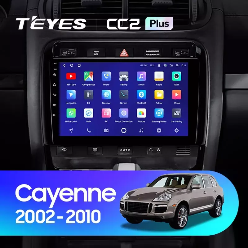 Комплект магнитолы TEYES CC2 Plus 9.0" для Porsche Cayenne S I 2002-2010