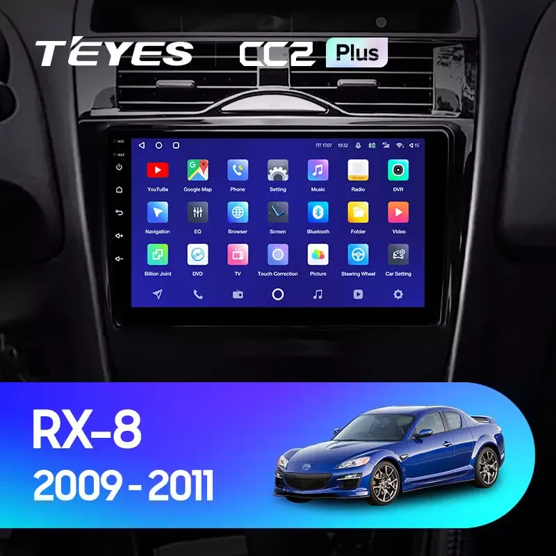 Комплект магнитолы TEYES CC2 Plus 9.0" для Mazda RX-8 I рестайлинг 2008-2012