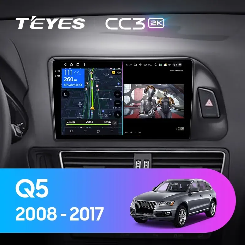 Комплект магнитолы TEYES CC3 2K 9.5" для Audi Q5
