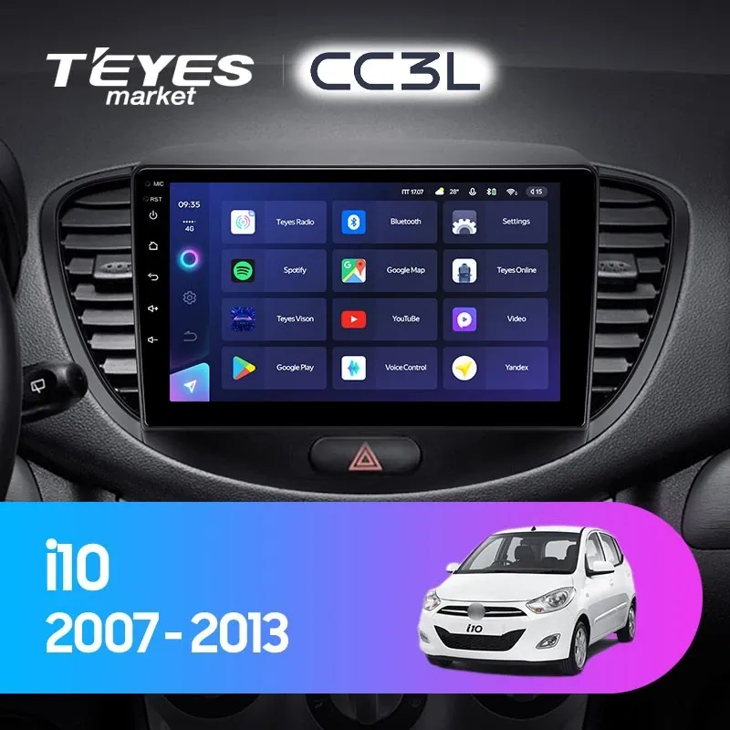Комплект магнитолы TEYES CC3L 9.0" для Hyundai i10