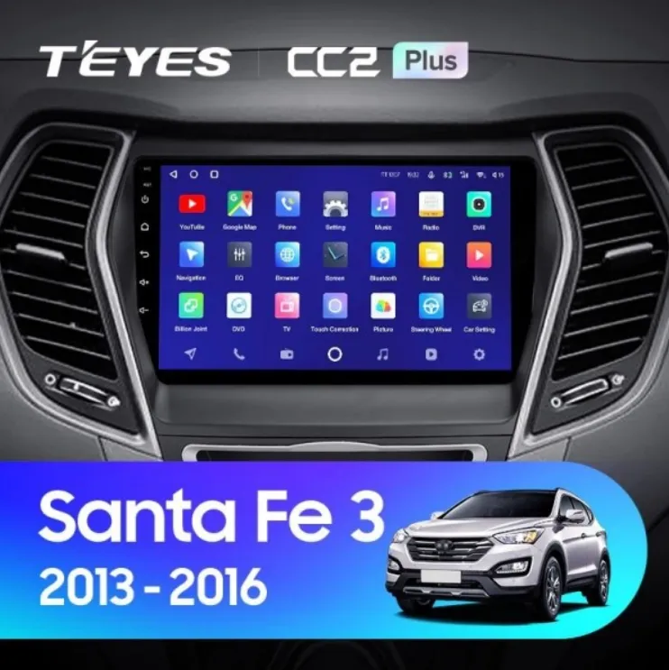 ШГУ Teyes CC2 PLUS 4/64 GB Hyundai Santa Fe 3 A 2013-2016 - фото