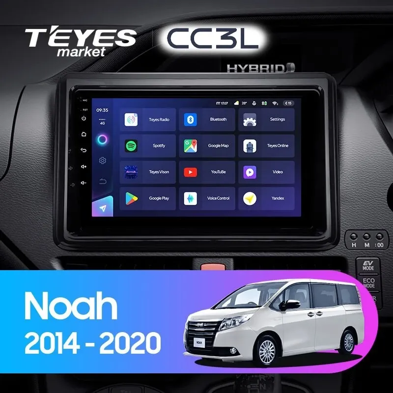Комплект магнитолы TEYES CC3L 10.2" для Toyota Noah
