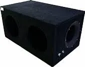 Ящик под сабвуфер 2х8" люкс с трубой черный - фото