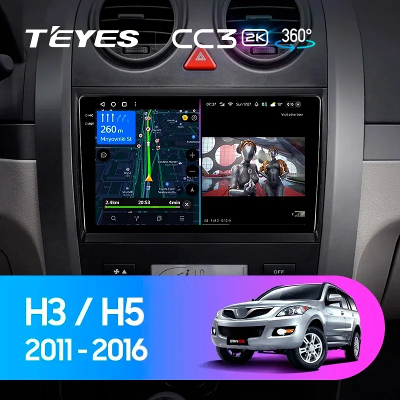 Комплект магнитолы TEYES CC3 2K 360 9.5" для Great Wall Hover H3