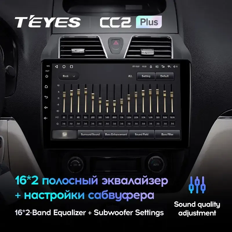 Комплект магнитолы TEYES CC2 Plus 10.2" для Geely Emgrand EC7 I 2009-2016