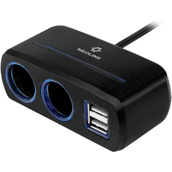 Авторазветвитель Neoline SL-221 на 2 прикуривателя 2 USB